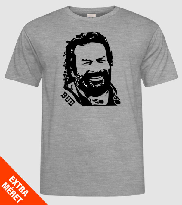Față Bud Spencer model gri pe tricou