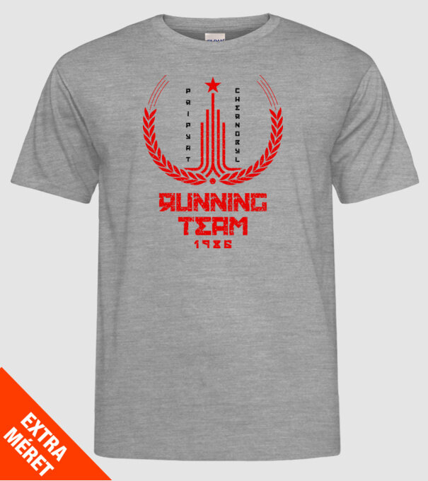 Chernobyl Running team model gri pe tricou