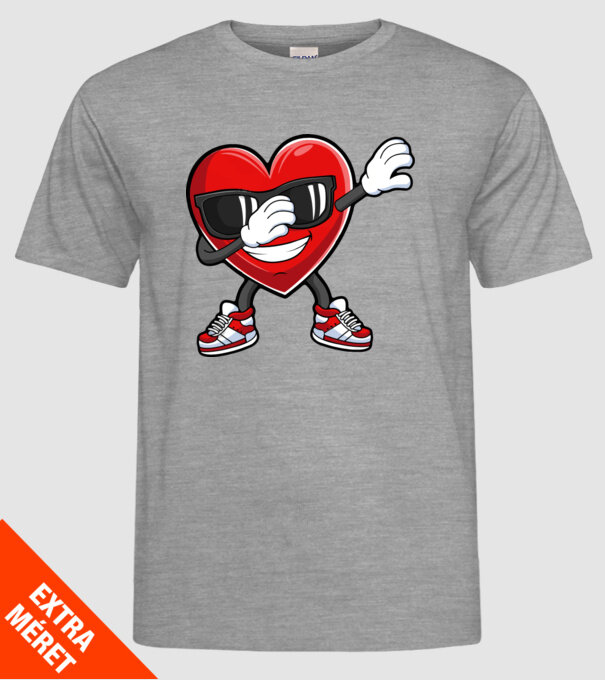 Dab inima model gri pe tricou