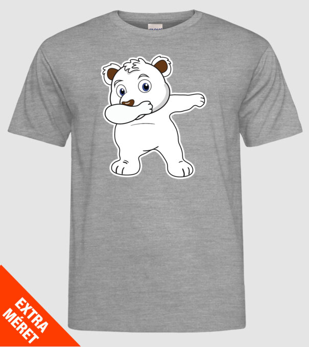Urs polar DAB model gri pe tricou