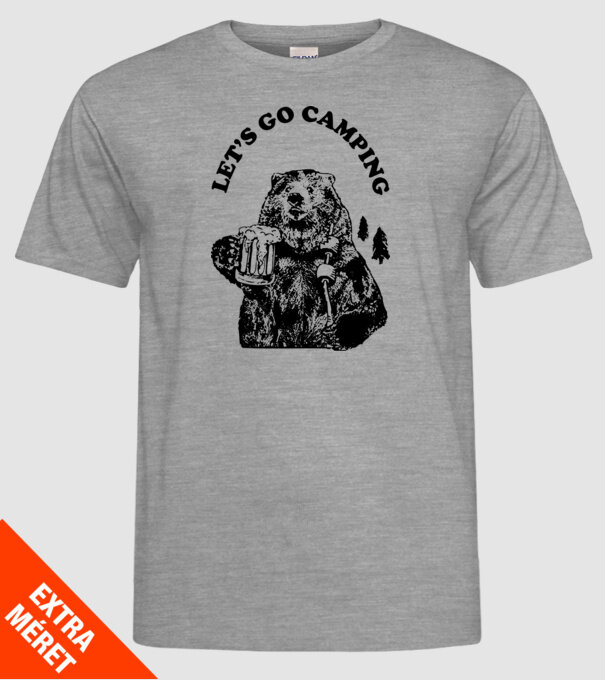 Lets go camping model gri pe tricou