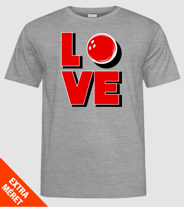 Love bowling model gri pe tricou