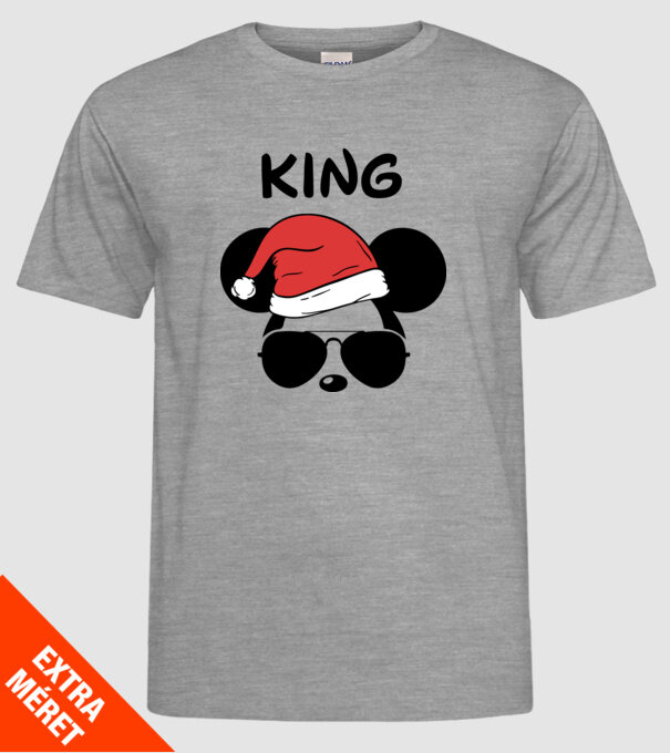 mickey santa king model gri pe tricou