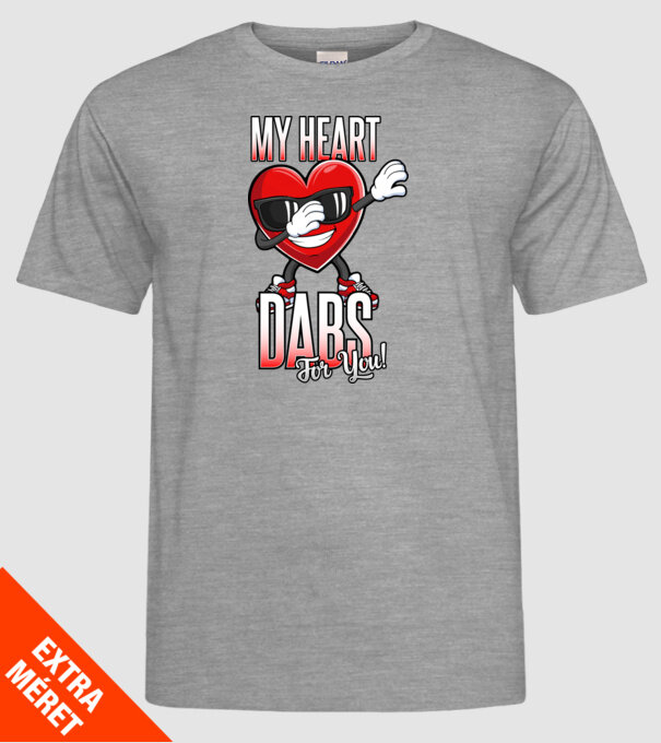 My Heart Dabs For You model gri pe tricou