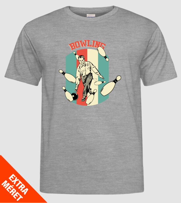 Retro Bowling model gri pe tricou
