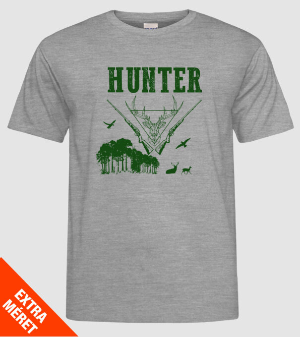 Vânător model gri pe tricou