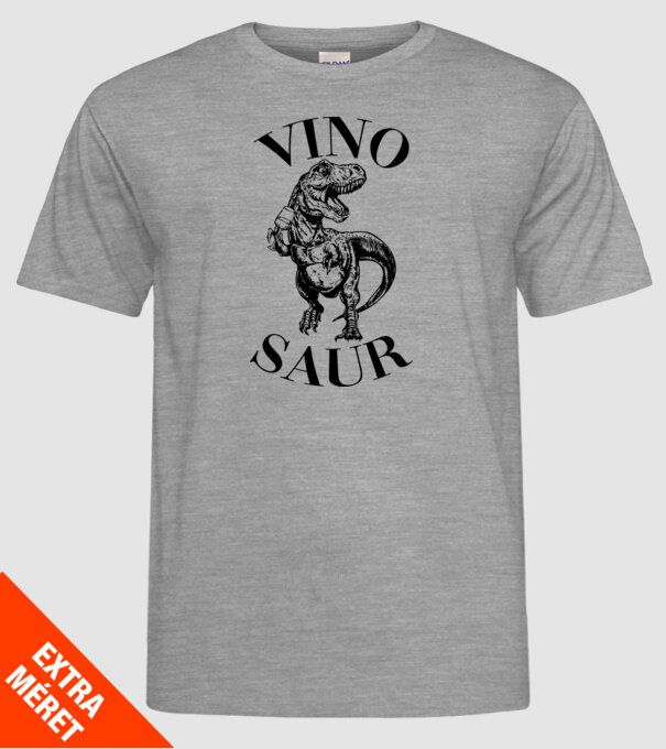 Vinosaur model gri pe tricou