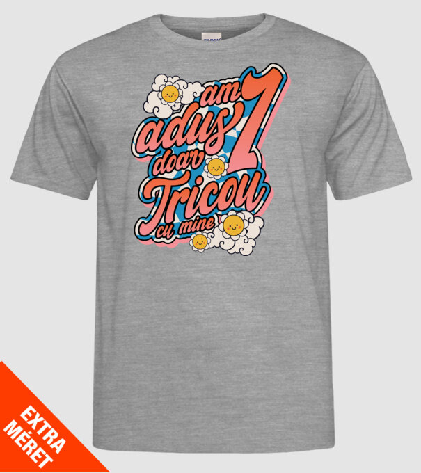 Am adus doar un tricou cu mine! model gri pe tricou