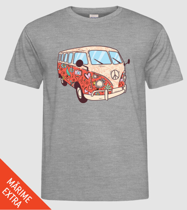 Autobuze model gri pe tricou