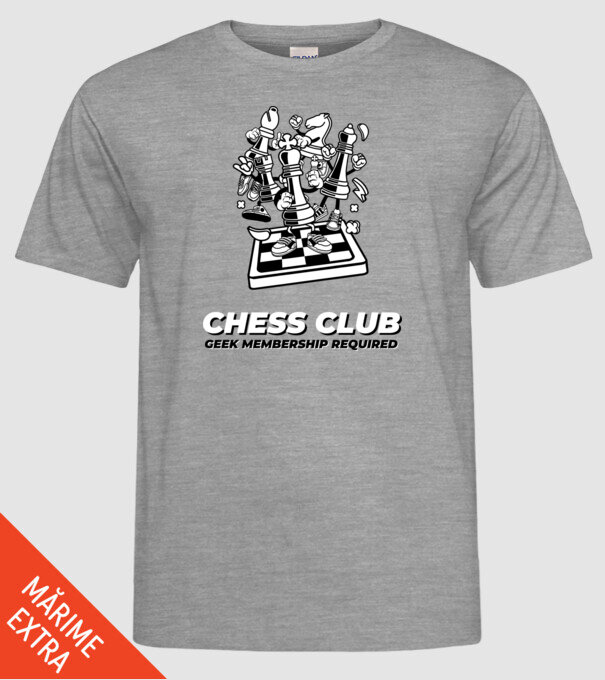 chess club model gri pe tricou