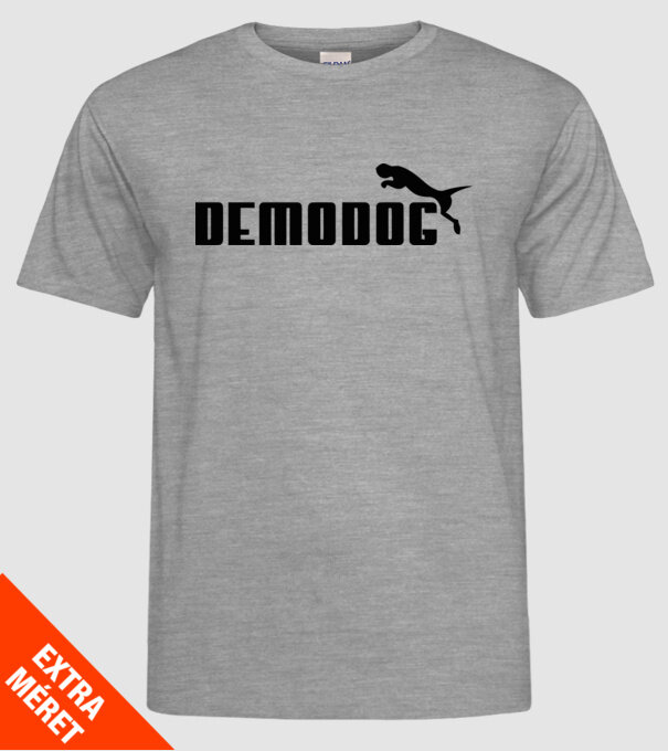 demodog logo black model gri pe tricou
