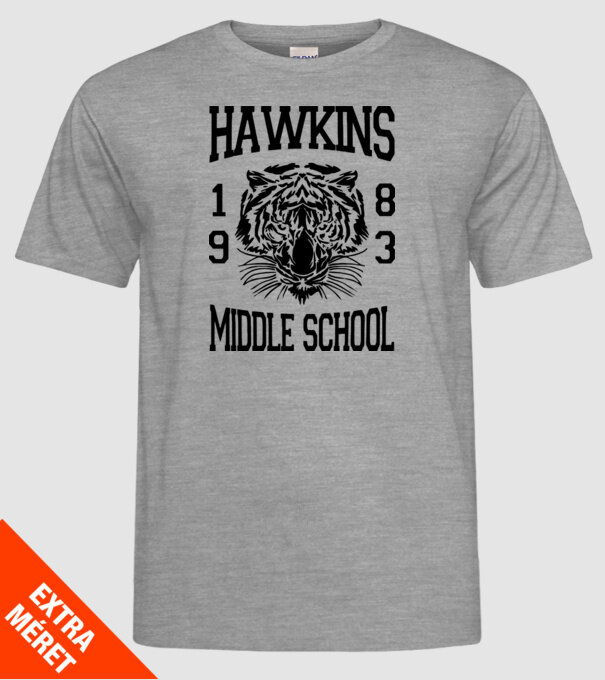hawkins middle school 83 model gri pe tricou