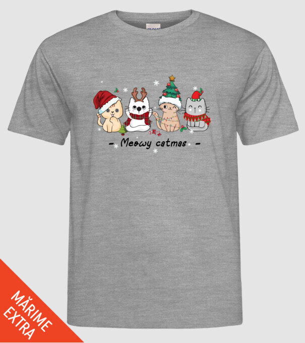 Meowy catmas 2 model gri pe tricou