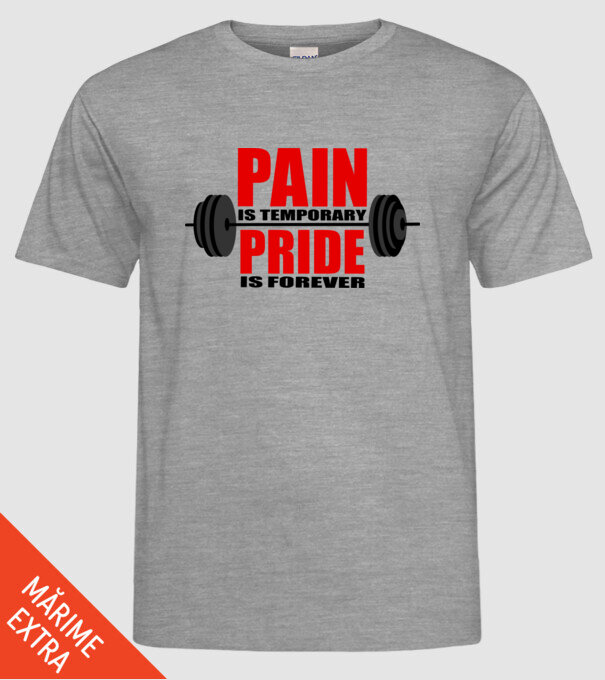 Pain is temporary model gri pe tricou