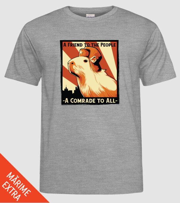 Soviet Capybara model gri pe tricou
