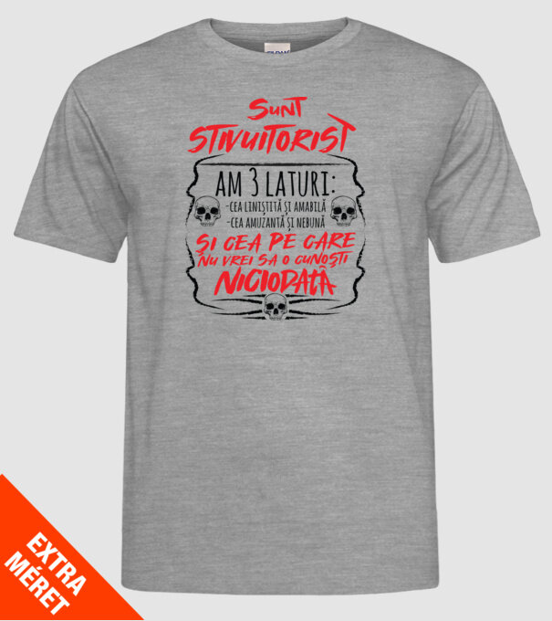 sunt stivuitorist am 3 laturi model gri pe tricou