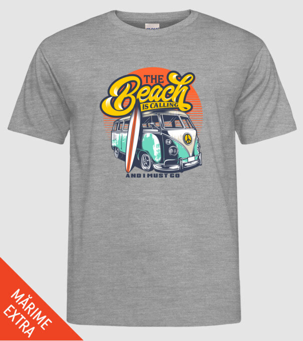 The Beach is Calling model gri pe tricou