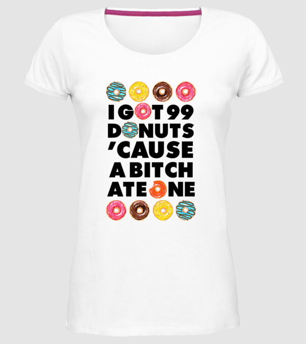 A bitch eat one model alb pe tricou