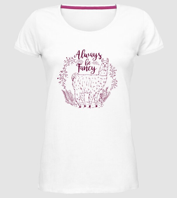 Always be fancy model alb pe tricou