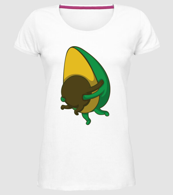 Avocado model alb pe tricou