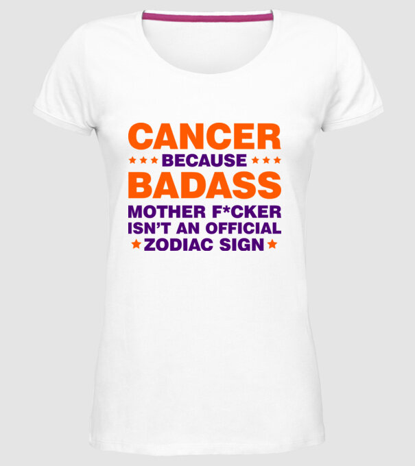 Badass zodiac CANCER model alb pe tricou