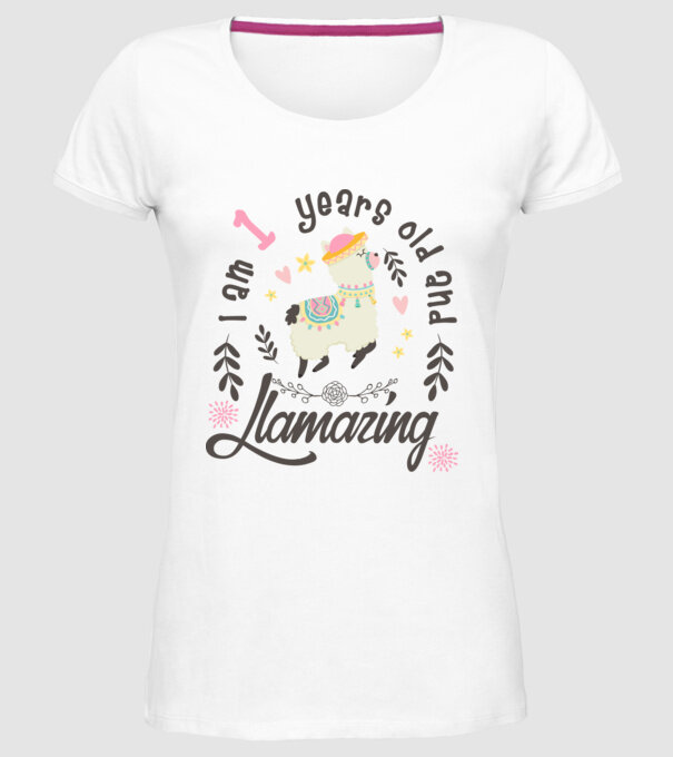 Birthday Llamazing 1 years old model alb pe tricou