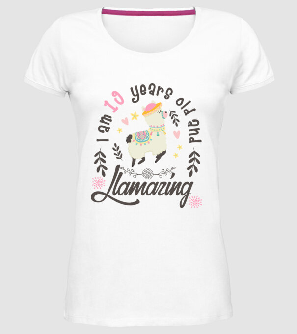 Birthday Llamazing 19 years old model alb pe tricou