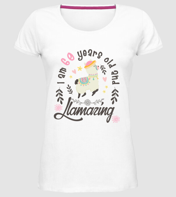 Birthday Llamazing 60 years old model alb pe tricou