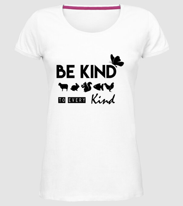 Be kind to every kind model alb pe tricou