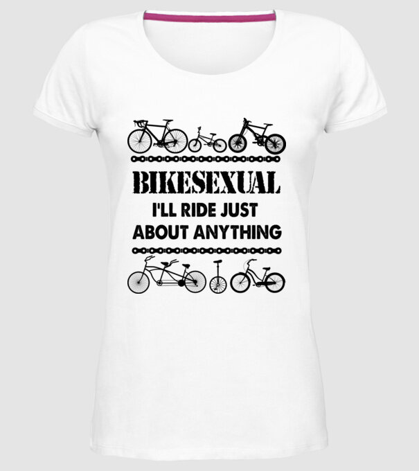 Bikesexual model alb pe tricou