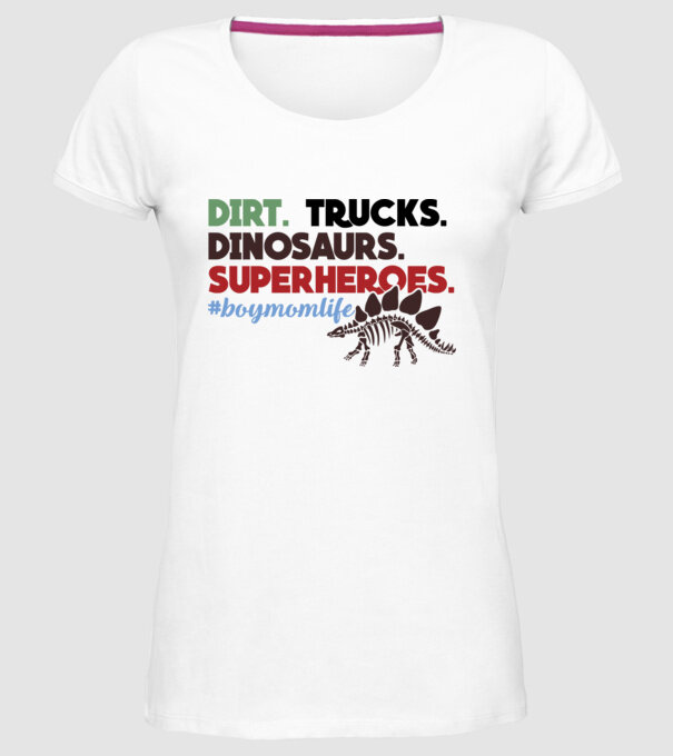Boymomlife model alb pe tricou