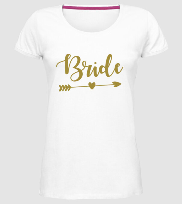 Bride model alb pe tricou