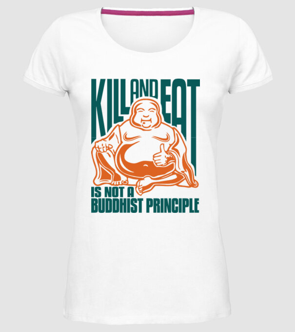 buddhist principle model alb pe tricou