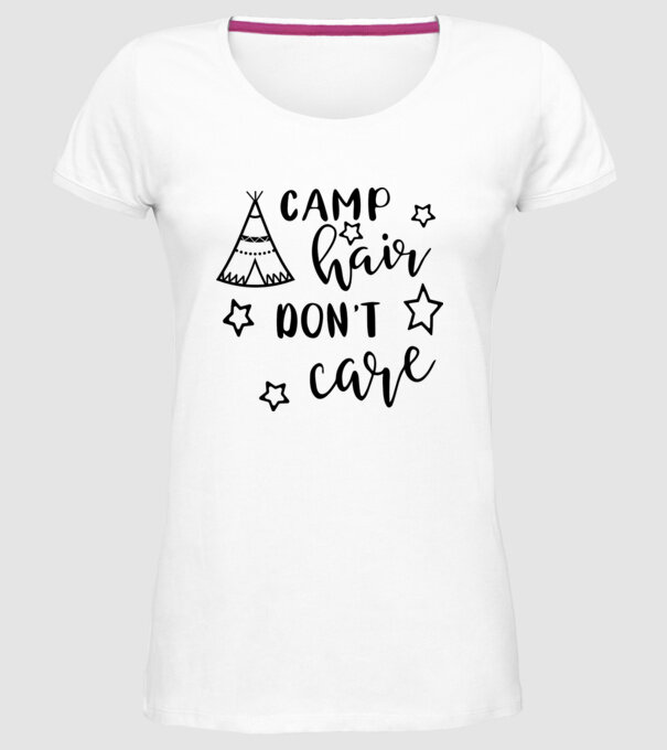 Camp hair teepee model alb pe tricou