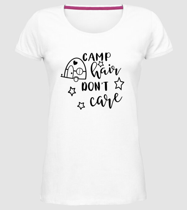 Camp hair trailer model alb pe tricou