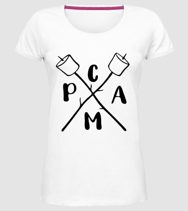 Camp marshmallow model alb pe tricou