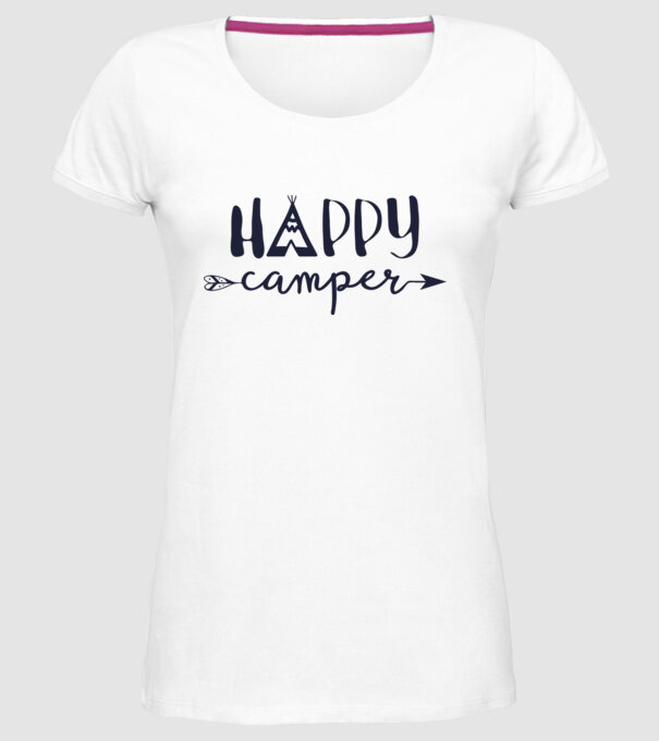 Camper tepee model alb pe tricou