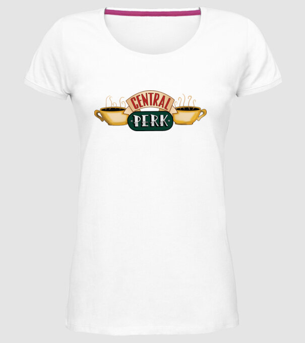 Central perk model alb pe tricou