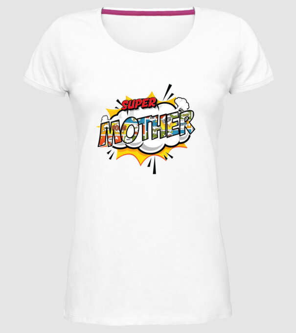 Comic Mother model alb pe tricou