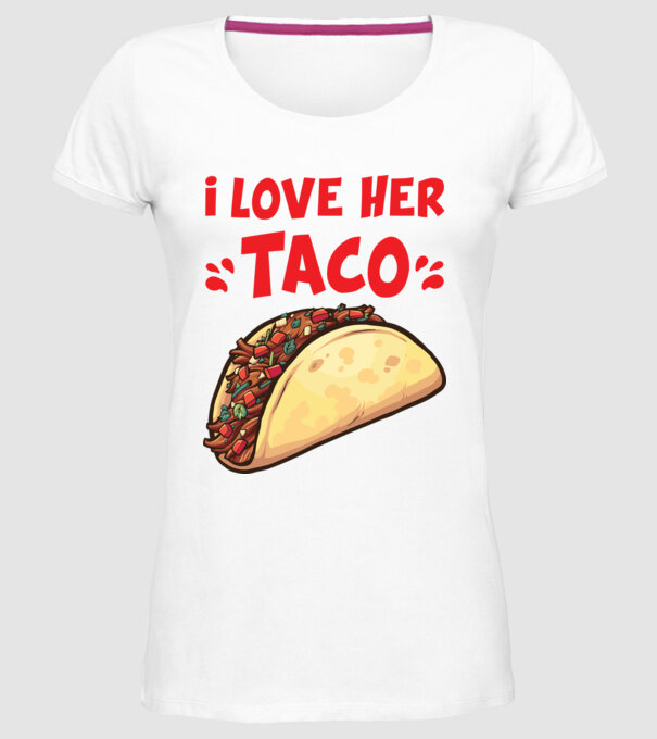 Couple TACO model alb pe tricou