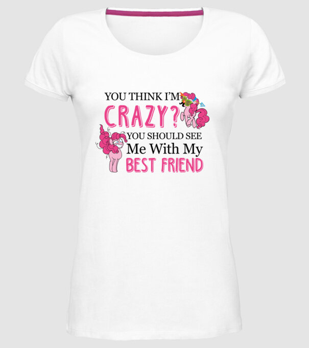 Crazy Friend Unicorn model alb pe tricou