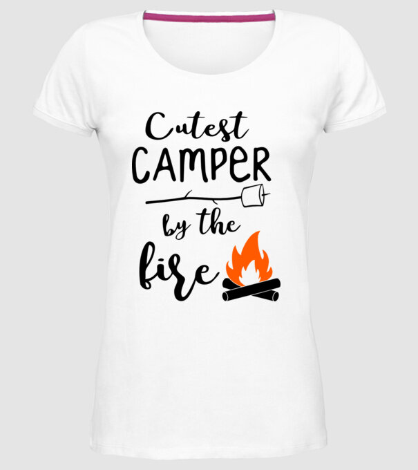 Cutest camper model alb pe tricou