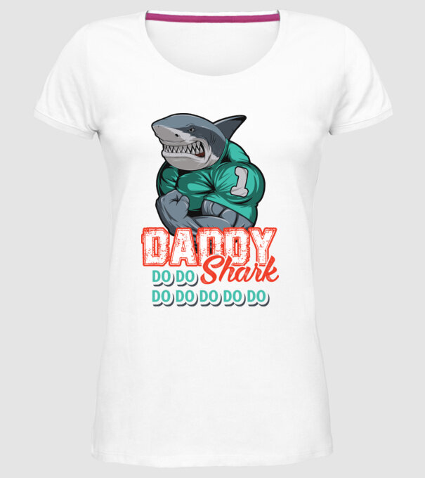 Daddy Shark do do do do model alb pe tricou