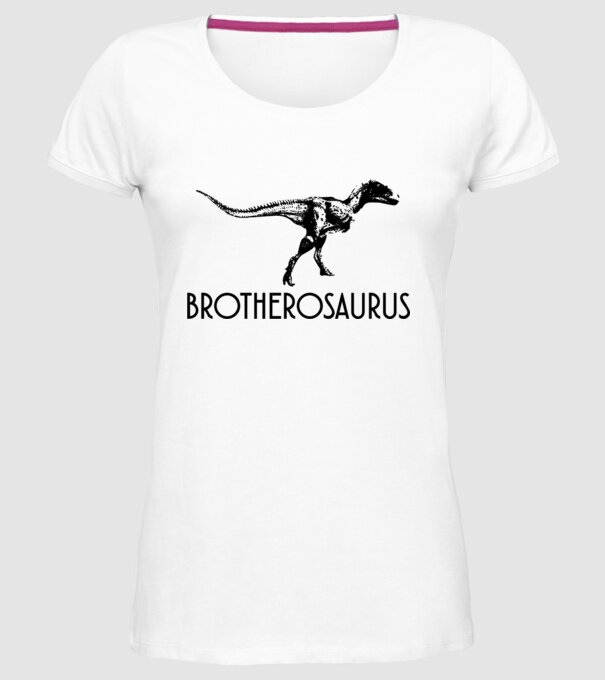 Familia de dinozauri Brotherosaurus model alb pe tricou