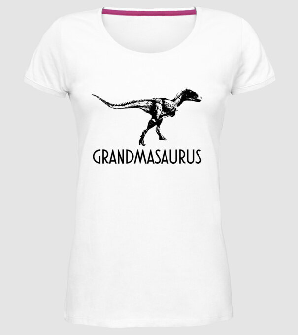 Familia de dinozauri Grandmasaurus model alb pe tricou