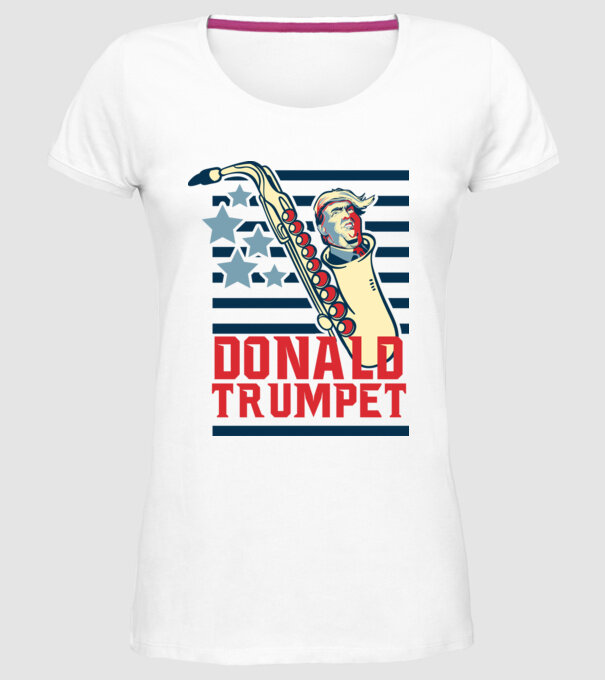donald trumpet yoh model alb pe tricou