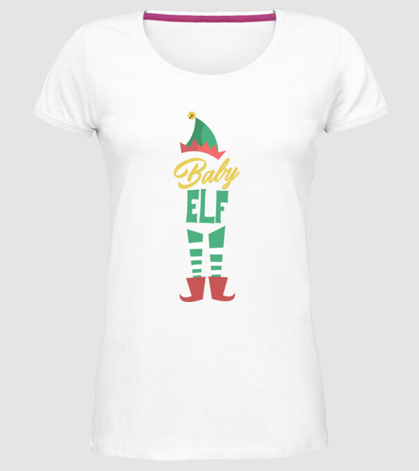 Elf family baby model alb pe tricou