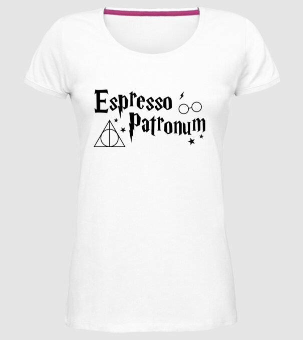 Espresso patronum model alb pe tricou