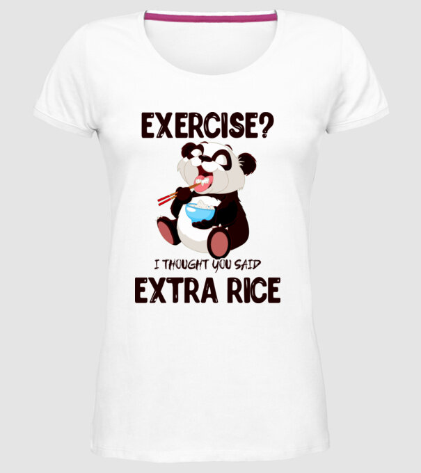 Exercise panda model alb pe tricou