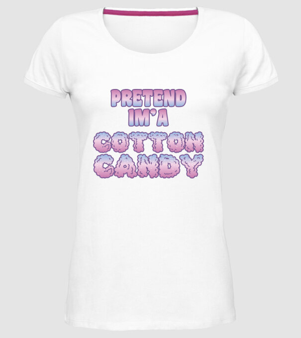 Vată de zahăr carnaval model alb pe tricou